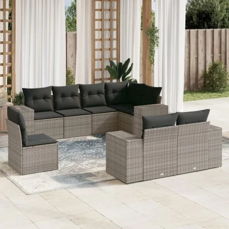 8-piece garden sofa set and gray synthetic rattan cushions by , Garden sets - Ref: Foro24-3255177, Price: 567,32 €, Discount: %