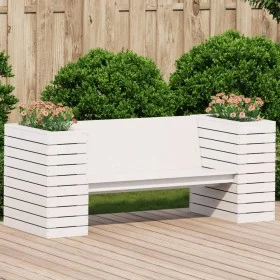 Bench with planters solid white pine wood 167.5x60x65 cm by , Outdoor sofas - Ref: Foro24-832544, Price: 200,97 €, Discount: %