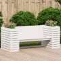 Bank mit Pflanzgefäßen aus massivem weißem Kiefernholz, 167,5 x 60 x 65 cm von , Outdoor-Sofas - Ref: Foro24-832544, Preis: 2...