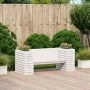 Bank mit Pflanzgefäßen aus massivem weißem Kiefernholz, 167,5 x 60 x 65 cm von , Outdoor-Sofas - Ref: Foro24-832544, Preis: 2...