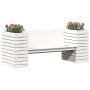 Bank mit Pflanzgefäßen aus massivem weißem Kiefernholz, 167,5 x 60 x 65 cm von , Outdoor-Sofas - Ref: Foro24-832544, Preis: 2...