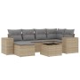 7-teiliges Gartensofa-Set und beigefarbene synthetische Rattankissen von , Gartensets - Ref: Foro24-3255206, Preis: 475,01 €,...