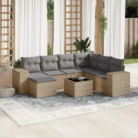 Gartensofa-Set mit beigen Kissen 8 Stück PE-Rattan von , Gartensets - Ref: Foro24-3255246, Preis: 531,80 €, Rabatt: %