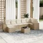 Gartensofa-Set mit beigen Kissen 8 Stück PE-Rattan von , Gartensets - Ref: Foro24-3255225, Preis: 566,23 €, Rabatt: %