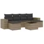 7-piece garden sofa set with gray PE rattan cushions by , Garden sets - Ref: Foro24-3255267, Price: 420,85 €, Discount: %