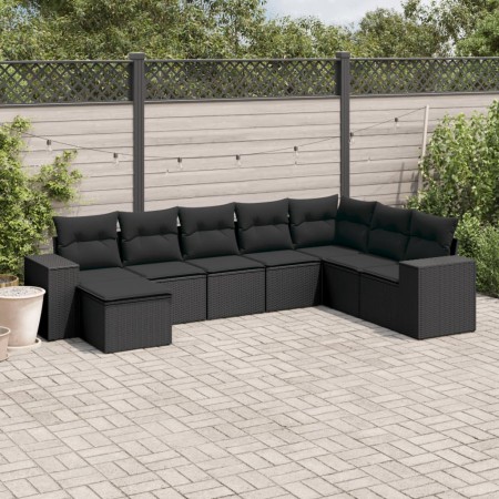 8-teiliges Gartensofa-Set und schwarze synthetische Rattankissen von , Gartensets - Ref: Foro24-3255292, Preis: 529,77 €, Rab...