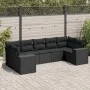 7-piece garden dining set and black synthetic rattan cushions by , Garden sets - Ref: Foro24-3255322, Price: 486,99 €, Discou...