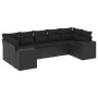 7-teiliges Garten-Essset und schwarze Kissen aus synthetischem Rattan von , Gartensets - Ref: Foro24-3255322, Preis: 489,07 €...