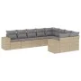 9-teiliges Gartensofa-Set mit beigen synthetischen Rattankissen von , Gartensets - Ref: Foro24-3255376, Preis: 628,09 €, Raba...