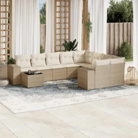 Garden sofa set with beige cushions 10 pieces synthetic rattan by , Garden sets - Ref: Foro24-3255395, Price: 725,61 €, Disco...