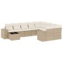 Garden sofa set with beige cushions 10 pieces synthetic rattan by , Garden sets - Ref: Foro24-3255395, Price: 740,98 €, Disco...