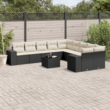 11-teilige Gartensofagarnitur und schwarze synthetische Rattankissen von , Gartensets - Ref: Foro24-3255453, Preis: 655,49 €,...