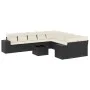 Set de sofás de jardín 11 pzas y cojines ratán sintético negro de , Conjuntos de jardín - Ref: Foro24-3255453, Precio: 657,50...