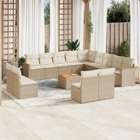 14-piece garden sofa set with beige synthetic rattan cushions by , Garden sets - Ref: Foro24-3226492, Price: 936,04 €, Discou...