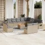 Gartensofa-Set 14-teilig und beige synthetische Rattankissen-Mischung von , Gartensets - Ref: Foro24-3257151, Preis: 856,47 €...