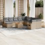 Gartensofa-Set 14-teilig und beige synthetische Rattankissen-Mischung von , Gartensets - Ref: Foro24-3257193, Preis: 794,09 €...