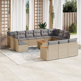 Garden sofa set 14 pieces and beige synthetic rattan cushions mix by , Garden sets - Ref: Foro24-3226465, Price: 812,58 €, Di...