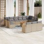 Set sofás jardín 14 pzas y cojines ratán sintético beige mezcla de , Conjuntos de jardín - Ref: Foro24-3226465, Precio: 796,4...