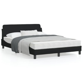 Bed frame with black fabric headboard 140x200 cm by , Beds and slatted bases - Ref: Foro24-373187, Price: 145,37 €, Discount: %