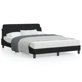 Bed frame with black fabric headboard 140x200 cm by , Beds and slatted bases - Ref: Foro24-373187, Price: 143,03 €, Discount: %