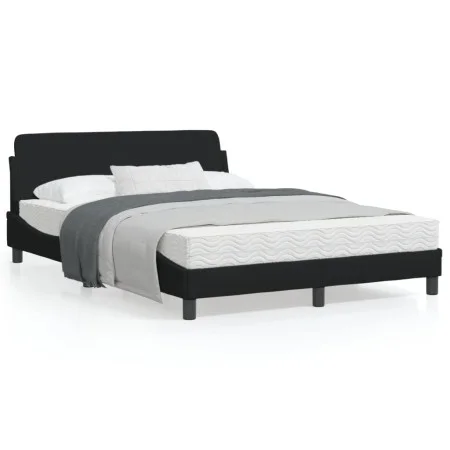 Bed frame with black fabric headboard 140x200 cm by , Beds and slatted bases - Ref: Foro24-373187, Price: 143,03 €, Discount: %