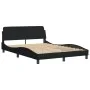 Bed frame with black fabric headboard 140x200 cm by , Beds and slatted bases - Ref: Foro24-373187, Price: 143,03 €, Discount: %