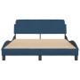 Bed frame with headboard gray taupe blue fabric 140x200 cm by , Beds and slatted bases - Ref: Foro24-373191, Price: 151,79 €,...