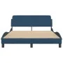 Bed frame with headboard gray taupe blue fabric 140x200 cm by , Beds and slatted bases - Ref: Foro24-373191, Price: 167,31 €,...