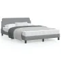 Light gray fabric bed frame with headboard 120x200 cm by , Beds and slatted bases - Ref: Foro24-373145, Price: 126,07 €, Disc...