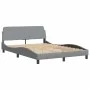 Light gray fabric bed frame with headboard 120x200 cm by , Beds and slatted bases - Ref: Foro24-373145, Price: 126,07 €, Disc...
