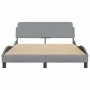 Light gray fabric bed frame with headboard 120x200 cm by , Beds and slatted bases - Ref: Foro24-373145, Price: 126,07 €, Disc...