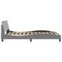 Light gray fabric bed frame with headboard 120x200 cm by , Beds and slatted bases - Ref: Foro24-373145, Price: 126,07 €, Disc...