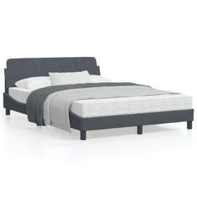 Estructura cama con cabecero terciopelo gris oscuro 120x200 cm