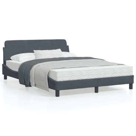 Dark gray velvet bed frame with headboard 120x200 cm by , Beds and slatted bases - Ref: Foro24-373153, Price: 128,04 €, Disco...