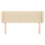 Cabecero de tela color crema 147x23x78/88 cm