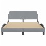 Light gray fabric bed frame with headboard 140x200 cm by , Beds and slatted bases - Ref: Foro24-373185, Price: 174,93 €, Disc...