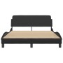 Bed frame with headboard black synthetic leather 120x200cm by , Beds and slatted bases - Ref: Foro24-373158, Price: 143,37 €,...