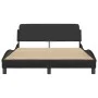 Bed frame with headboard black synthetic leather 120x200cm by , Beds and slatted bases - Ref: Foro24-373158, Price: 141,12 €,...