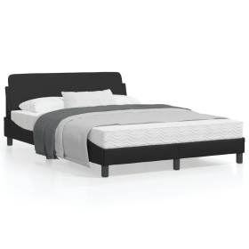 Bettgestell mit Kopfteil aus schwarzem Kunstleder 140x200cm von , Betten und Lattenroste - Ref: Foro24-373198, Preis: 148,70 ...