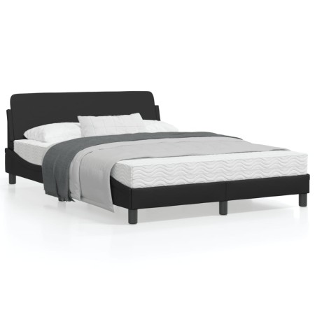 Bettgestell mit Kopfteil aus schwarzem Kunstleder 140x200cm von , Betten und Lattenroste - Ref: Foro24-373198, Preis: 148,70 ...