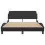 Bed frame with headboard black synthetic leather 140x200cm by , Beds and slatted bases - Ref: Foro24-373198, Price: 148,70 €,...