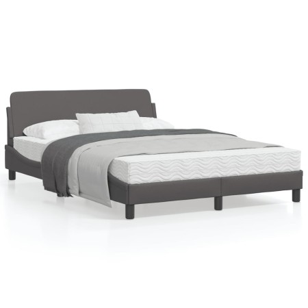 Bettgestell mit Kopfteil aus grauem Kunstleder 140x200cm von , Betten und Lattenroste - Ref: Foro24-373201, Preis: 144,73 €, ...