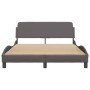 Bed frame with headboard gray synthetic leather 140x200cm by , Beds and slatted bases - Ref: Foro24-373201, Price: 144,73 €, ...