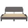 Estructura de cama con cabecero cuero sintético gris 140x200cm de , Camas y somieres - Ref: Foro24-373201, Precio: 142,51 €, ...