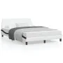 Estructura cama cabecero cuero sintético blanco negro 120x200cm de , Camas y somieres - Ref: Foro24-373164, Precio: 142,13 €,...
