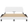 Black white synthetic leather headboard bed frame 120x200cm by , Beds and slatted bases - Ref: Foro24-373164, Price: 144,03 €...