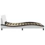 Estructura cama cabecero cuero sintético blanco negro 120x200cm de , Camas y somieres - Ref: Foro24-373164, Precio: 142,13 €,...