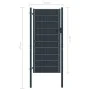 PVC and anthracite grey steel fence gate 100x124 cm by vidaXL, garden gates - Ref: Foro24-145234, Price: 230,06 €, Discount: %