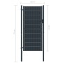 Zauntür aus PVC und anthrazitfarbenem Stahl 100x124 cm von vidaXL, Gartentore - Ref: Foro24-145234, Preis: 234,74 €, Rabatt: %