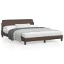 Brown synthetic leather headboard bed frame 160x200 cm by , Beds and slatted bases - Ref: Foro24-373220, Price: 188,65 €, Dis...